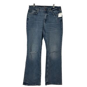 Arizona Jeans Co. Womens Vintage Slouchy Boot Low Rise 11 Blue Denim Ripped